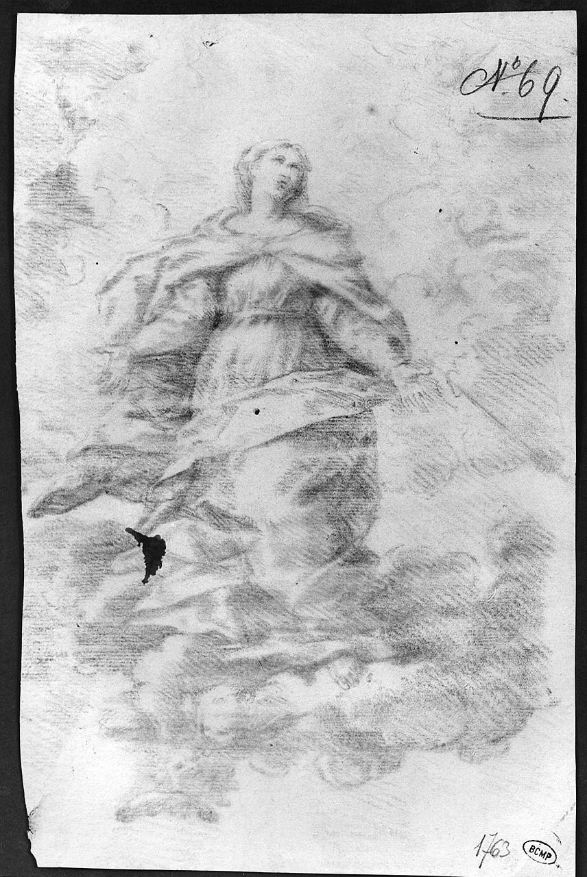 Madonna Assunta (disegno) di Ansaldi Innocenzo (seconda metà sec. XVIII)