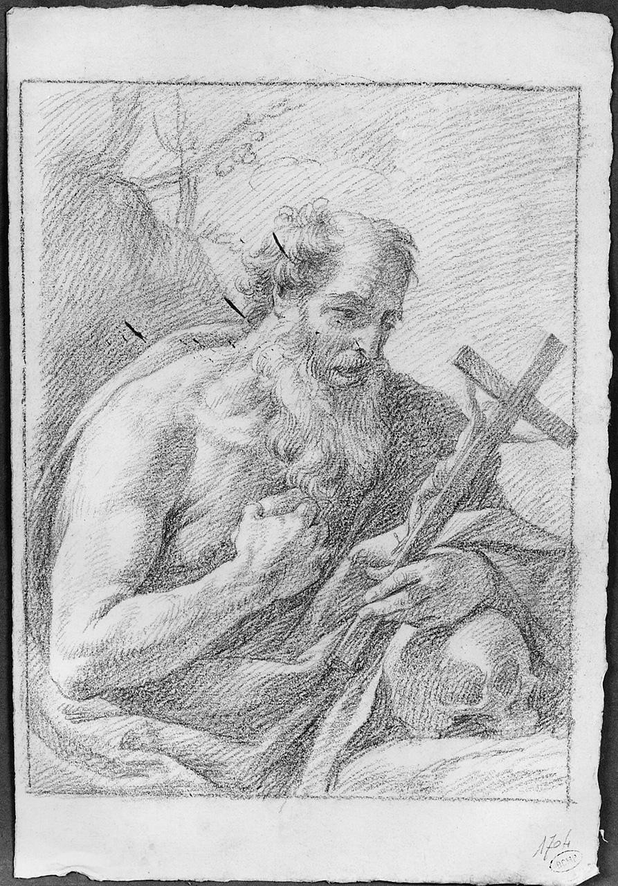 San Girolamo penitente nel deserto (disegno) di Ansaldi Innocenzo (sec. XVIII)