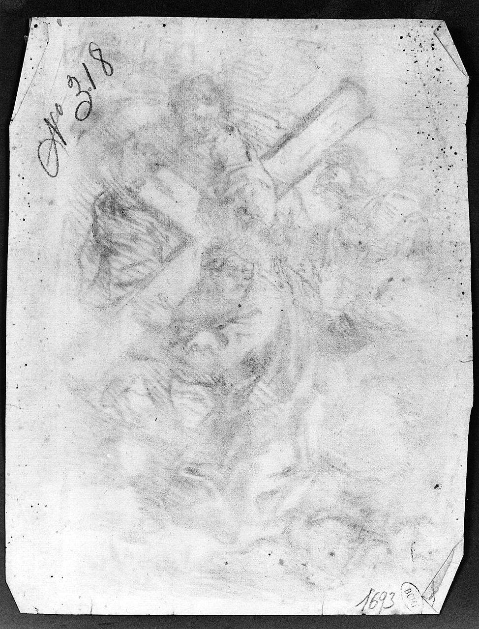 Cristo cade sotto la croce (disegno) di Ansaldi Innocenzo (sec. XVIII)