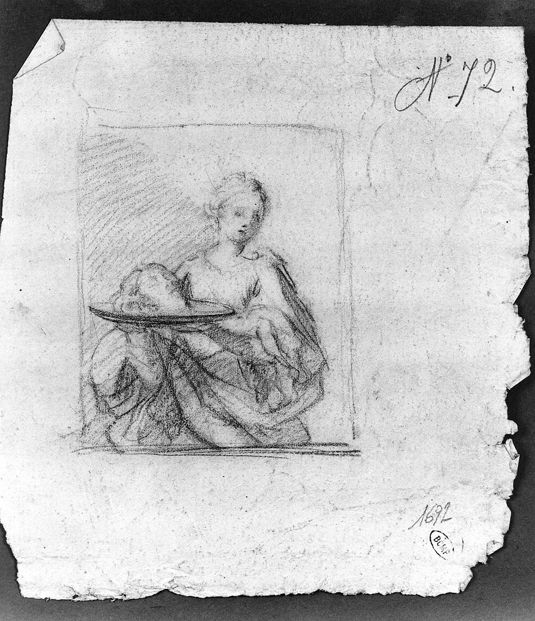 Salome con la testa di San Giovanni Battista sul piatto (disegno) di Ansaldi Innocenzo (sec. XVIII)