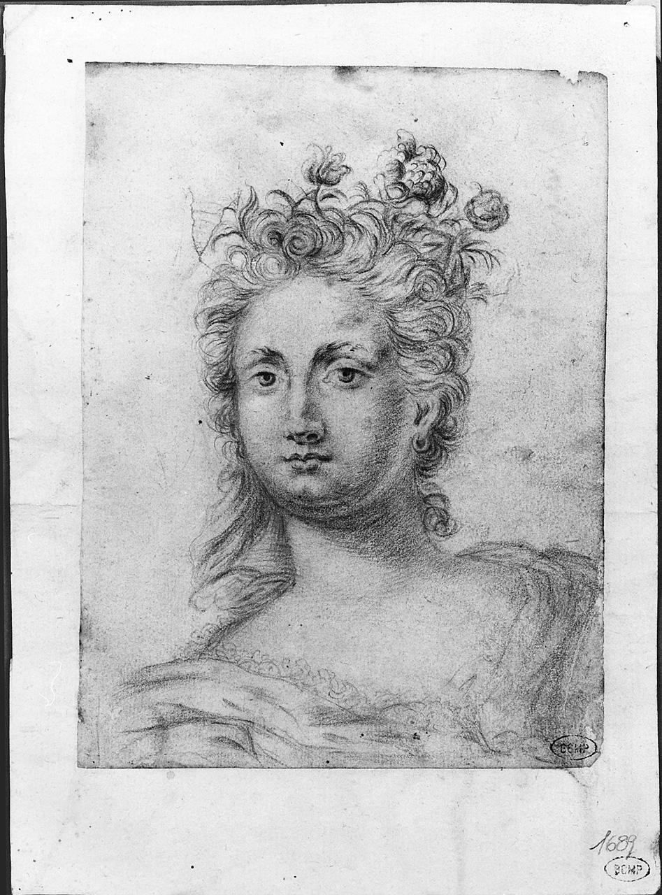 ritratto di donna (disegno) di Ansaldi Innocenzo (sec. XVIII)