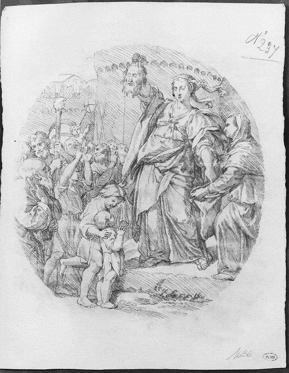 Giuditta con la testa di Oloferne (disegno) di Ansaldi Innocenzo (sec. XVIII)