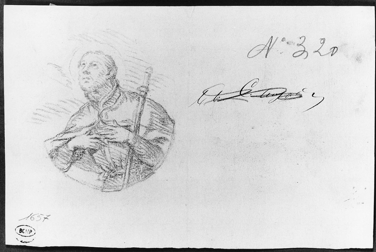 Santo (disegno) di Ansaldi Innocenzo (sec. XVIII)