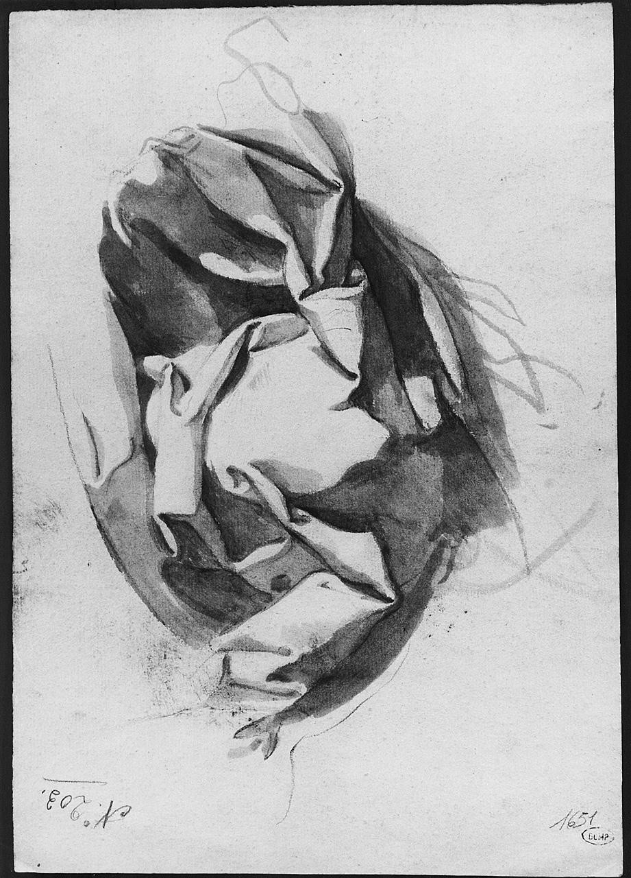 panneggio (disegno) di Ansaldi Innocenzo (sec. XVIII)