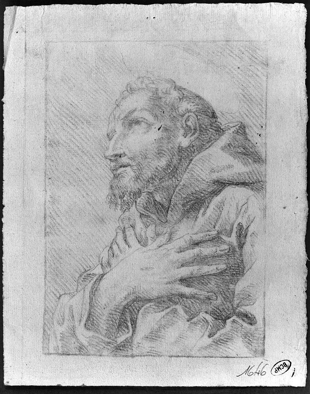 San Francesco d'Assisi (disegno) di Ansaldi Innocenzo (sec. XVIII)