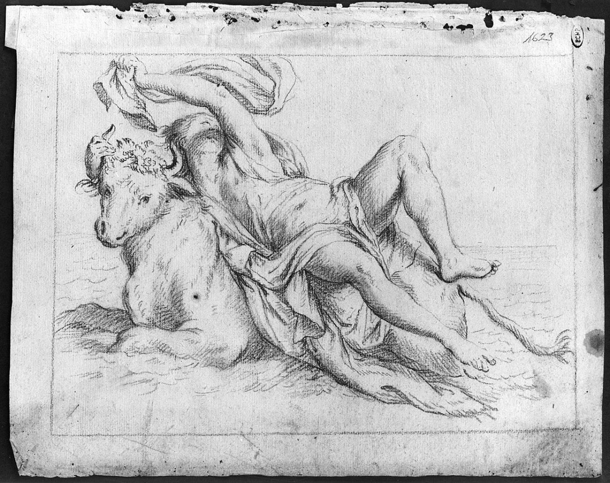 ratto di Europa (disegno) di Ansaldi Innocenzo (sec. XVIII)