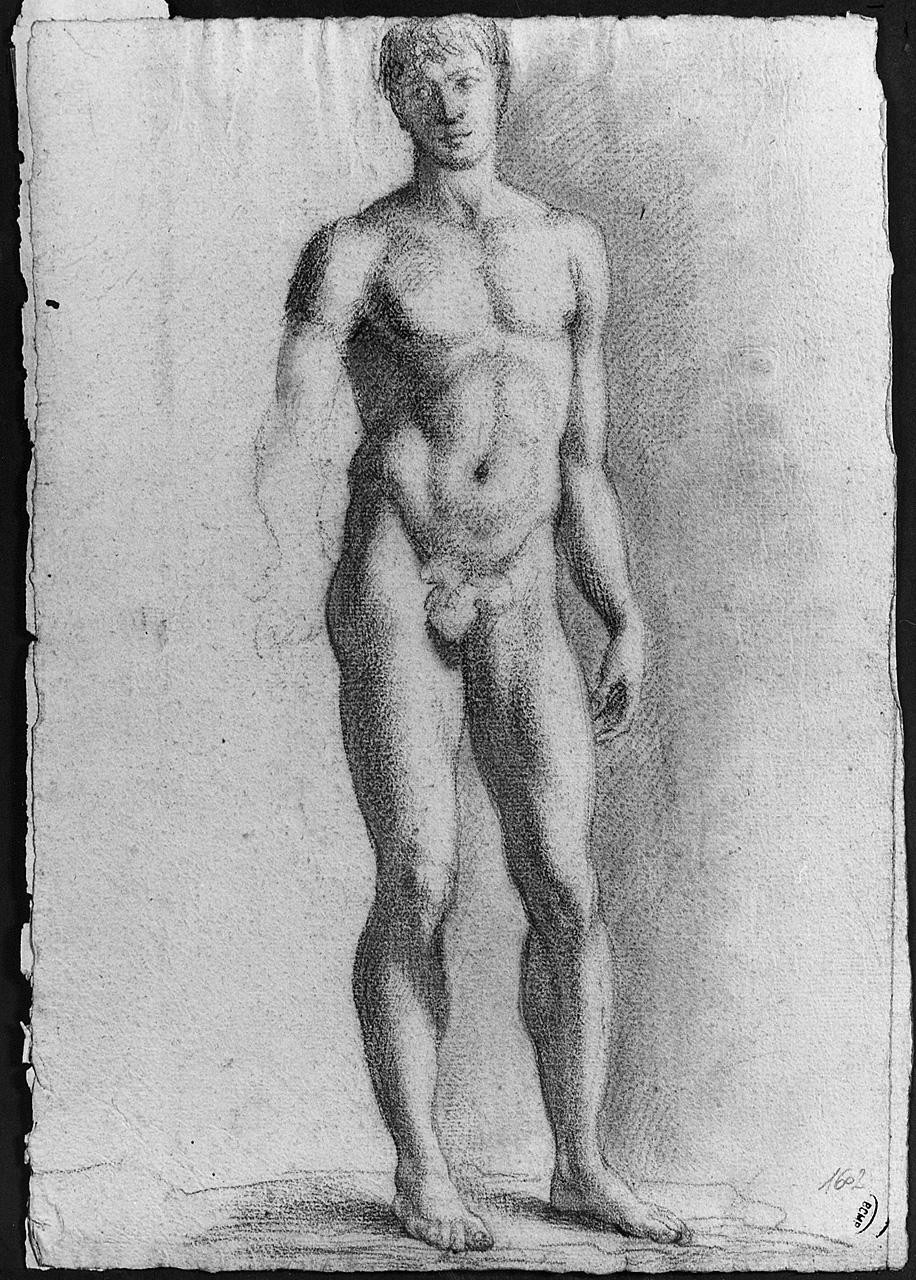 figura maschile nuda (disegno) di Ansaldi Innocenzo (sec. XVIII)