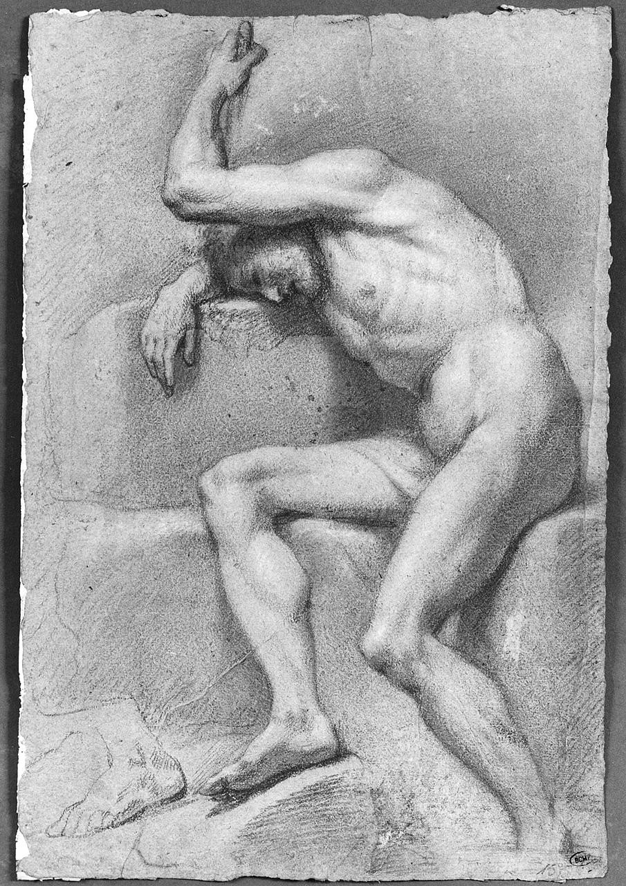 figura maschile nuda (disegno) di Ansaldi Innocenzo (sec. XVIII)