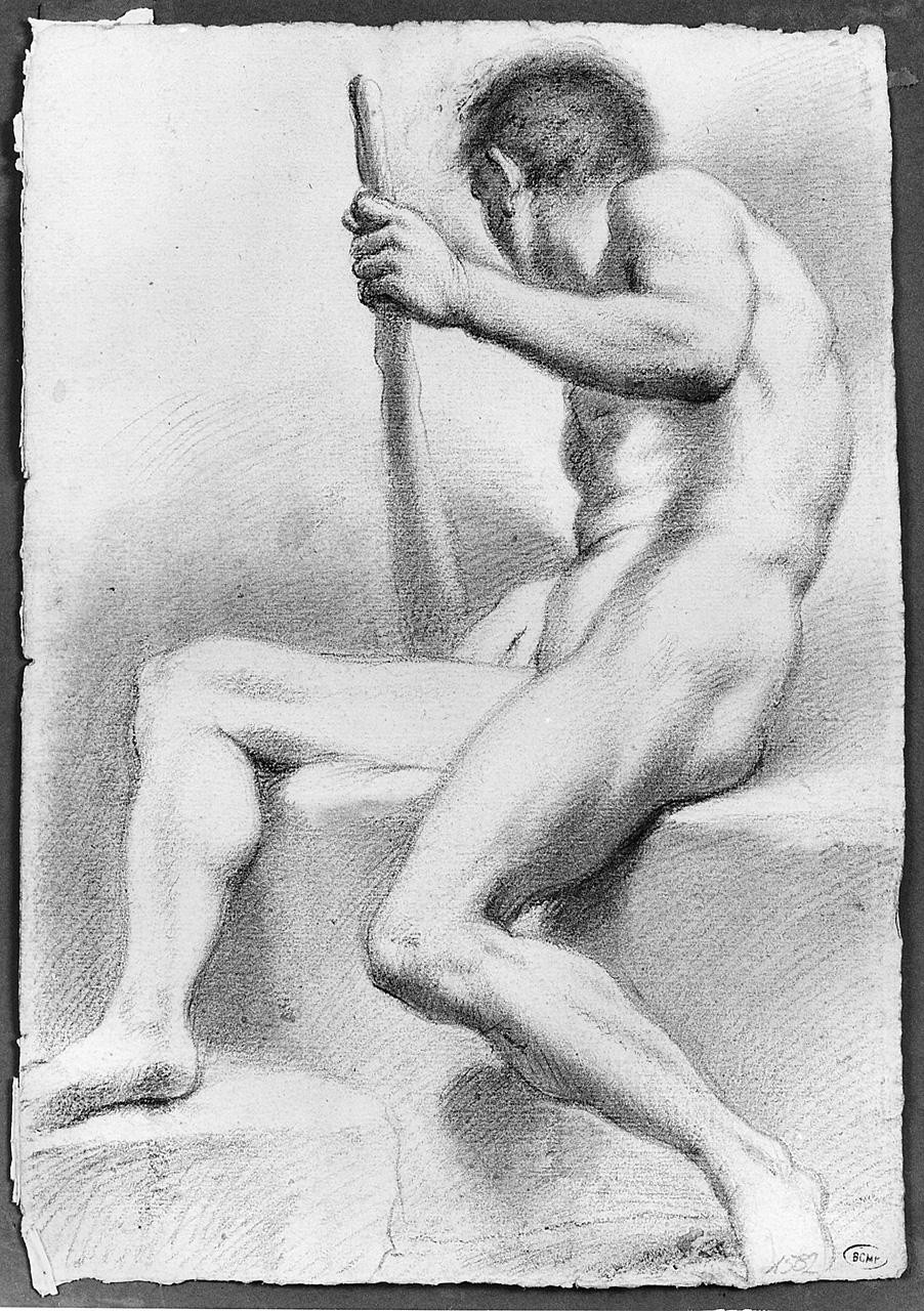 figura maschile nuda (disegno) di Ansaldi Innocenzo (sec. XVIII)