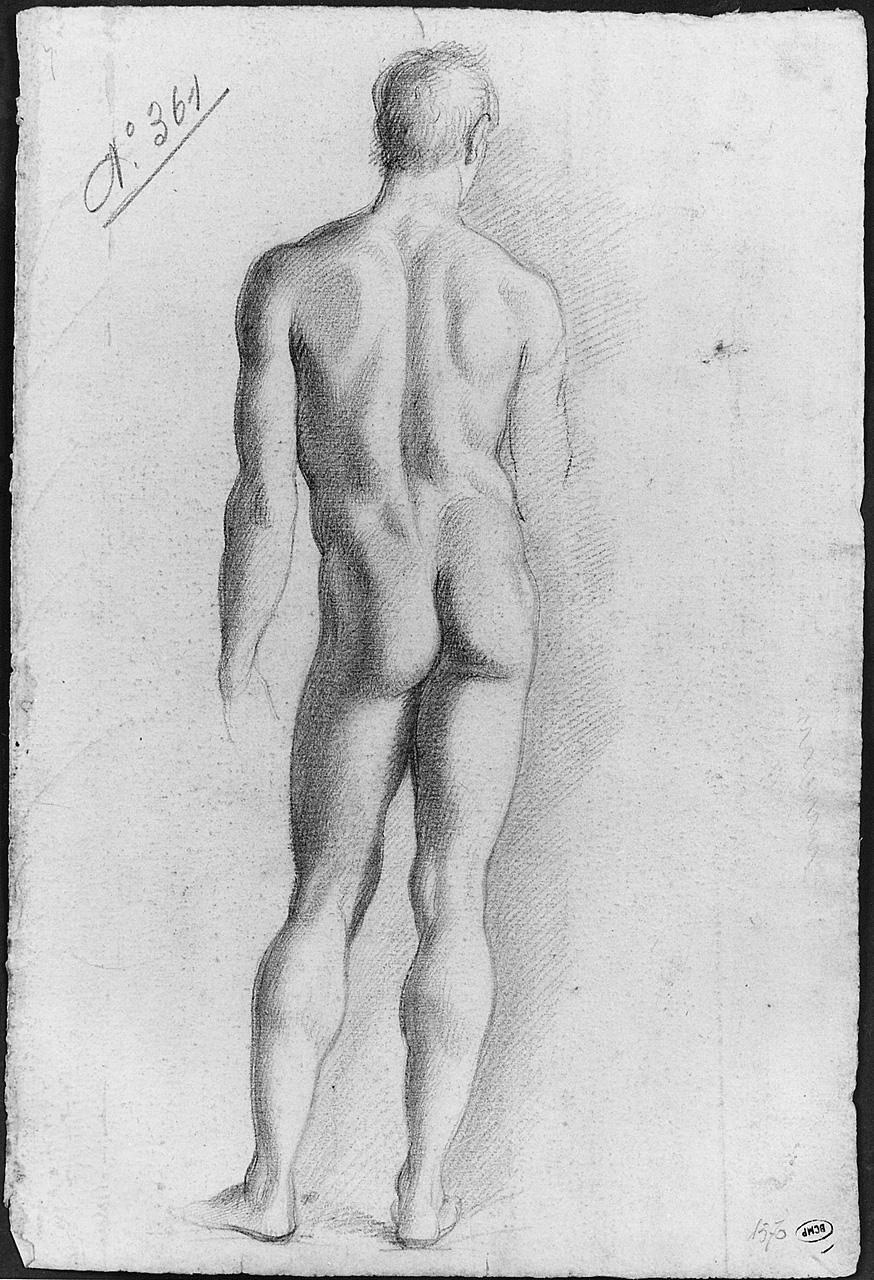 figura maschile nuda (disegno) di Ansaldi Innocenzo (sec. XVIII)