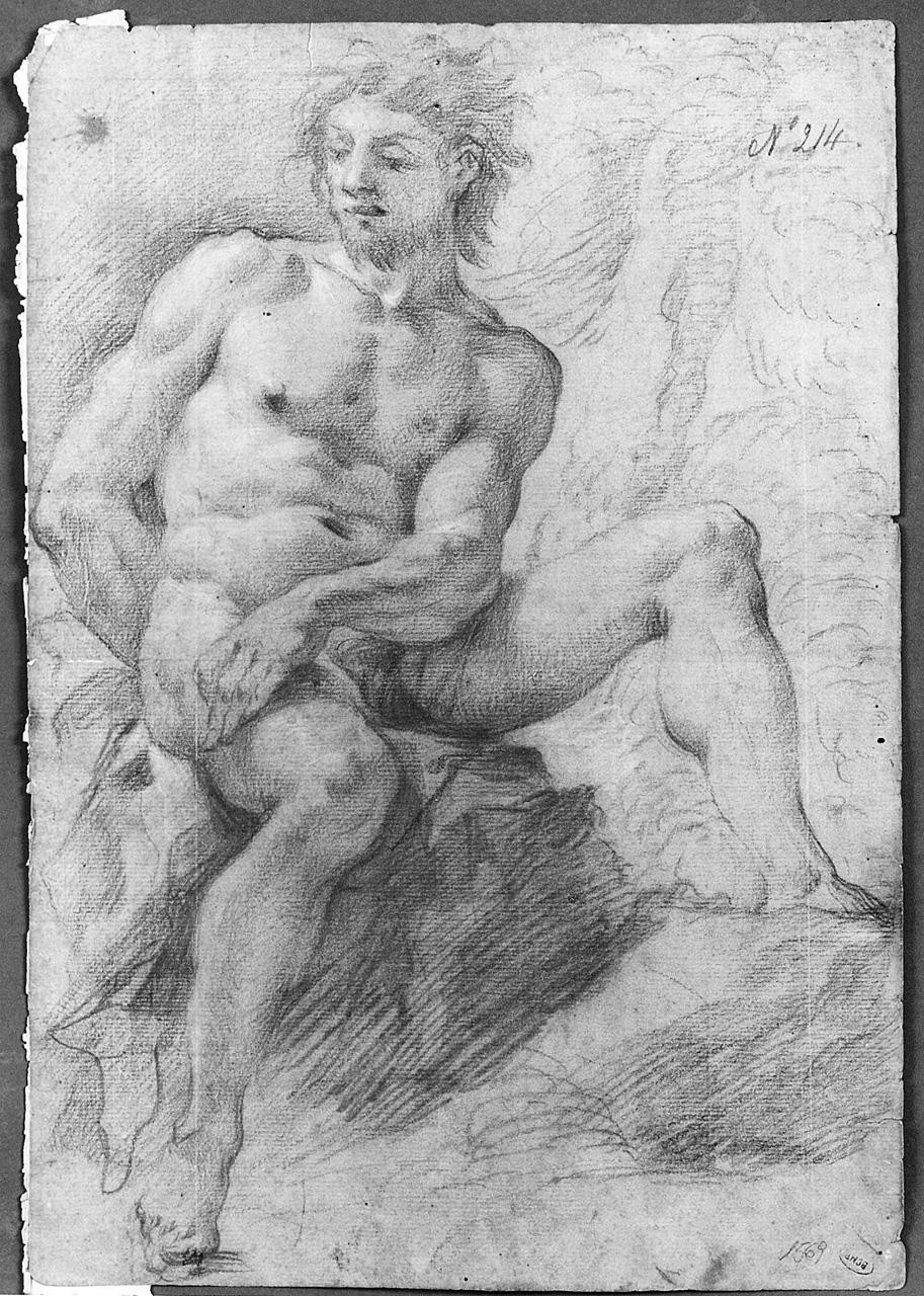 figura maschile nuda (disegno) di Ansaldi Innocenzo (sec. XVIII)