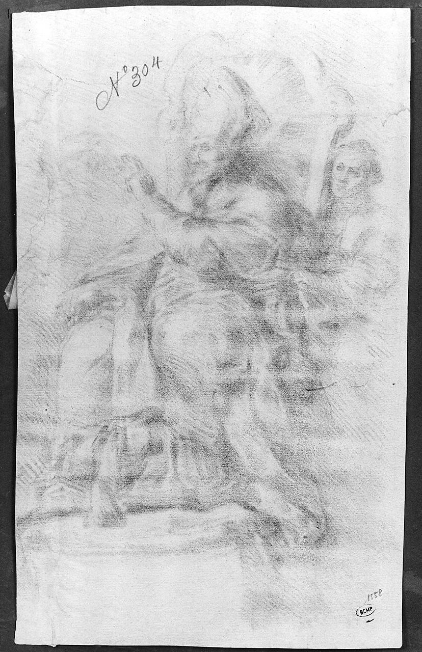 vescovo benedicente (disegno) di Ansaldi Innocenzo (sec. XVIII)