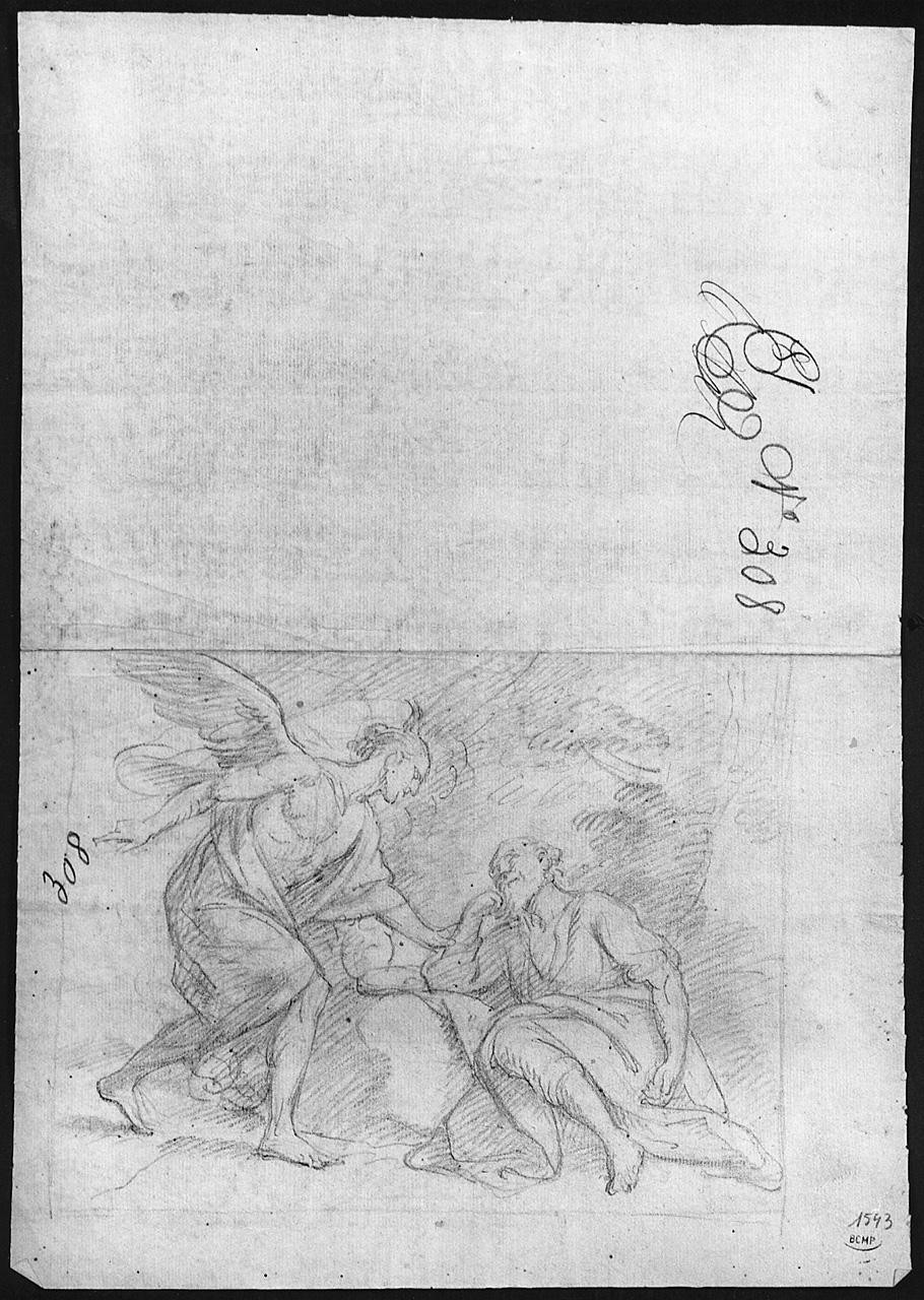 sogno di San Giuseppe; uccisione di Abele (disegno) di Ansaldi Innocenzo (sec. XVIII)