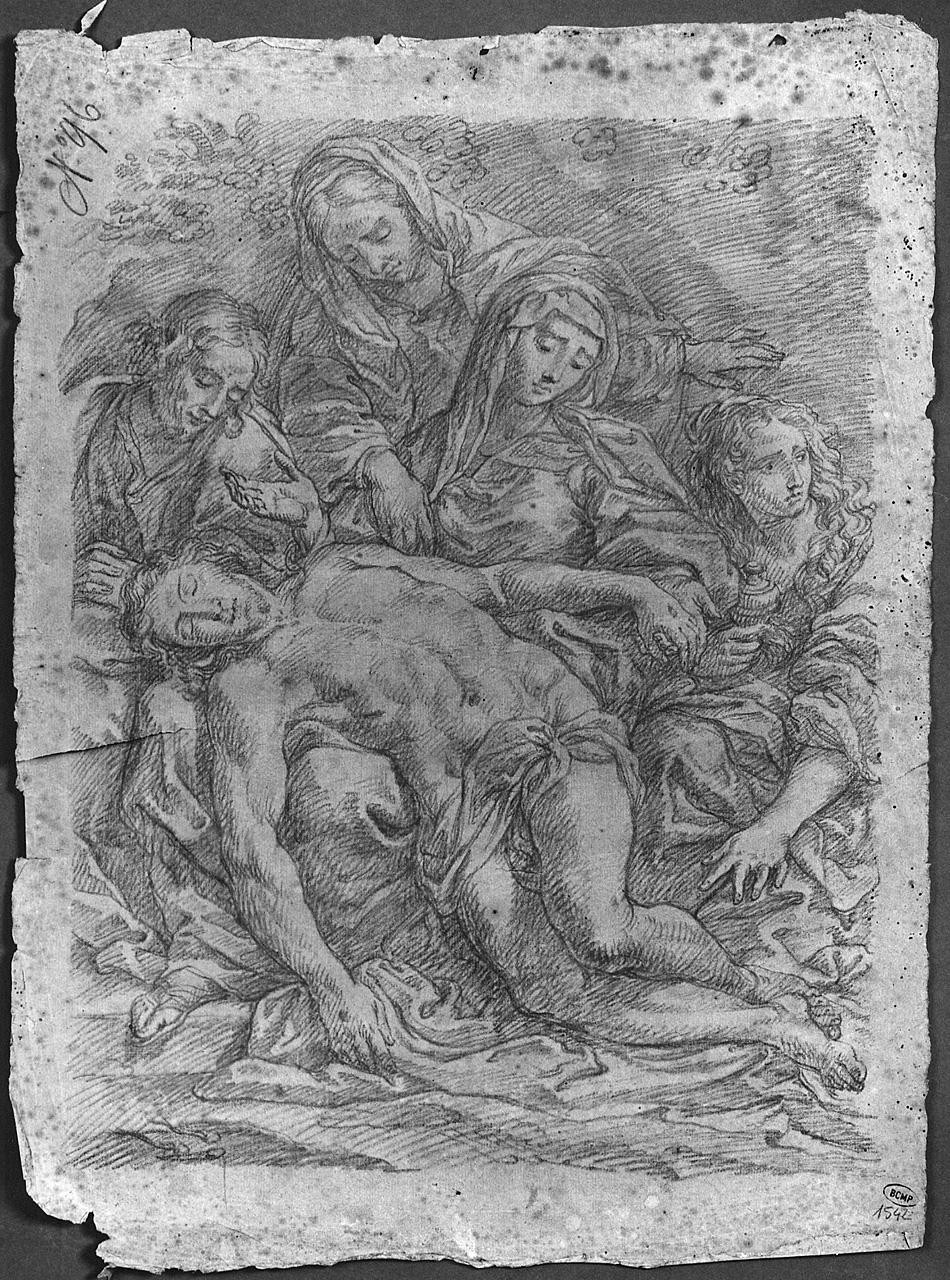 compianto sul Cristo morto (disegno) di Ansaldi Innocenzo (sec. XVIII)