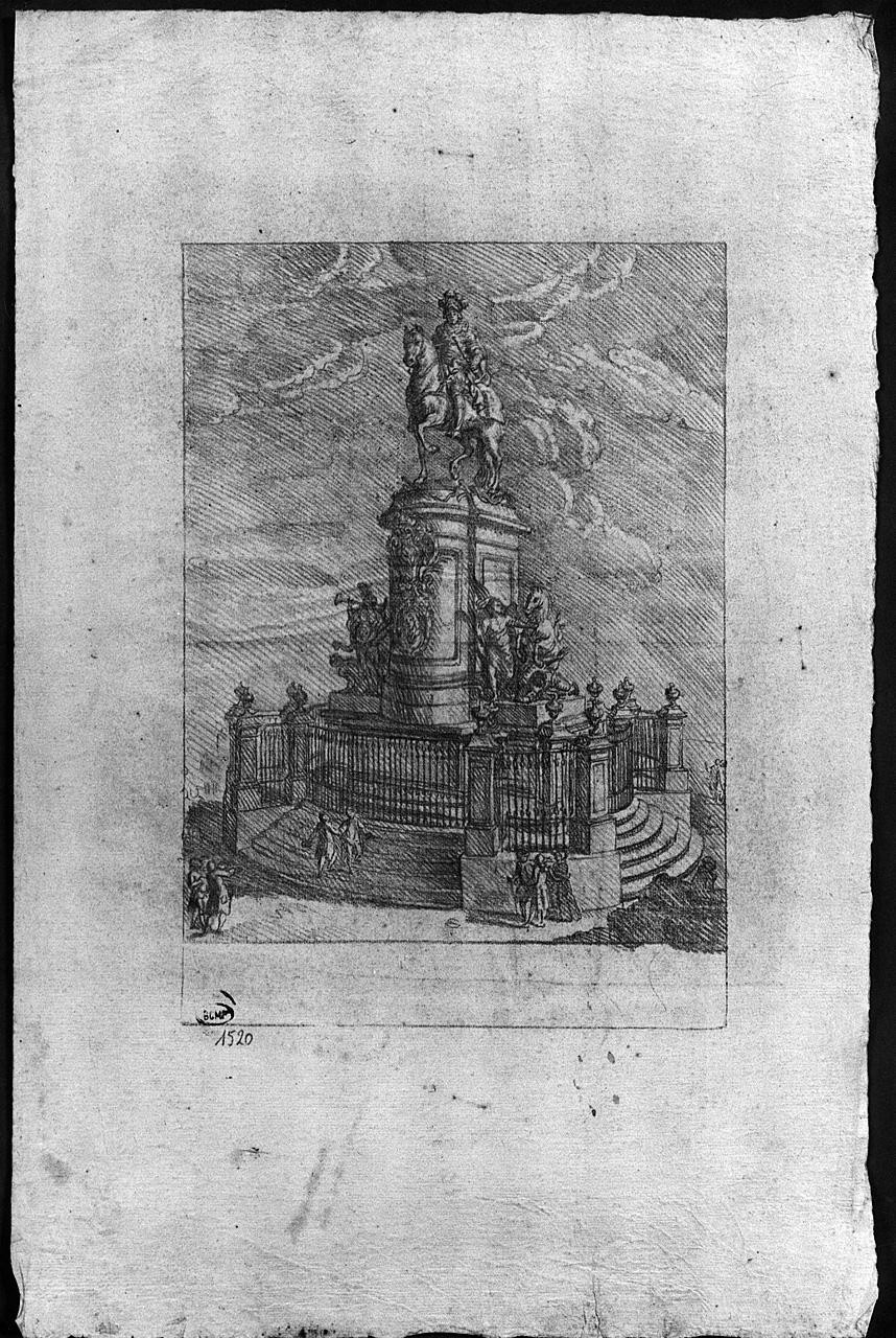 monumento equestre (disegno) di Ansaldi Innocenzo (sec. XVIII)