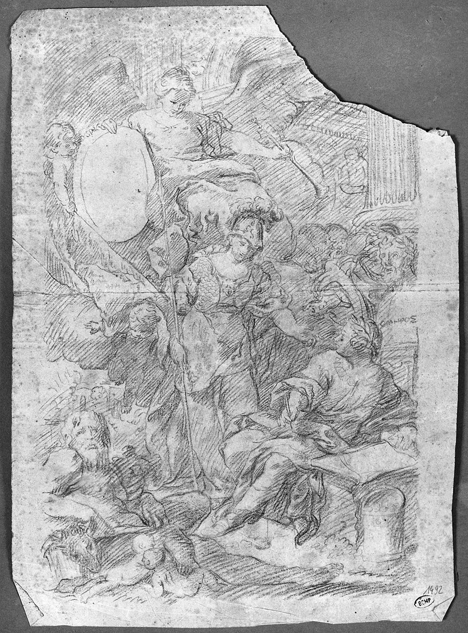 scena allegorica (disegno) di Ansaldi Innocenzo (sec. XVIII)