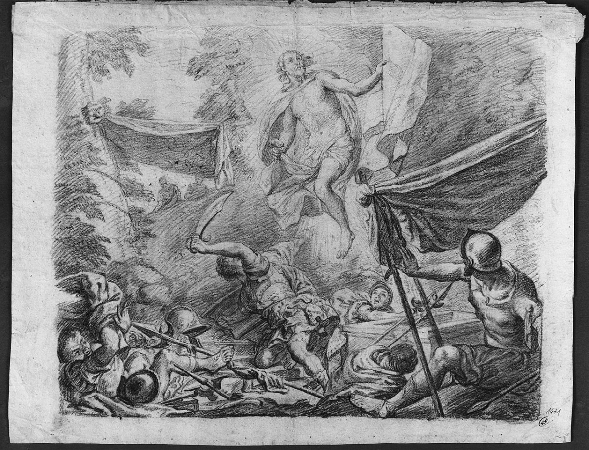 resurrezione di Cristo (disegno) di Ansaldi Innocenzo (sec. XVIII)