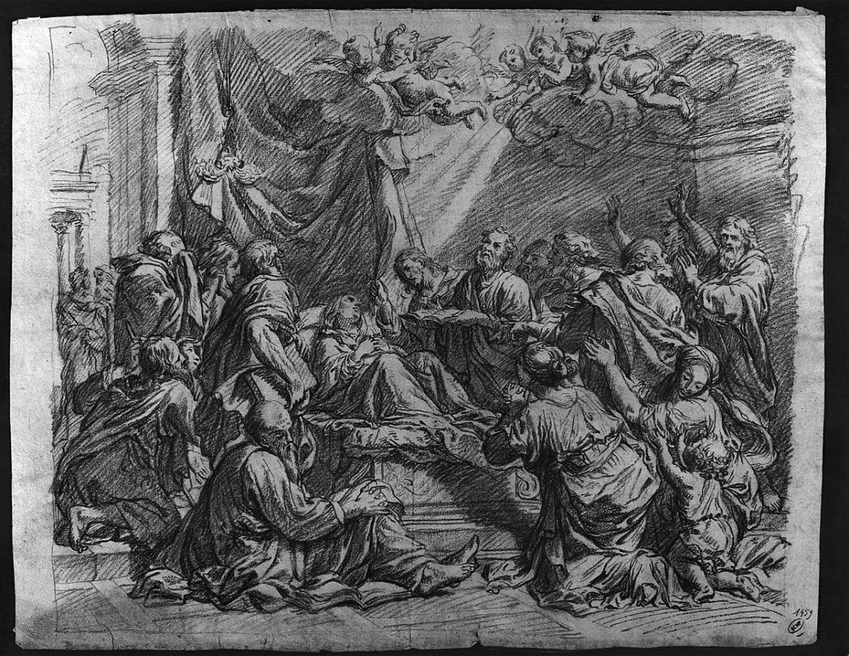 transito della Madonna (disegno) di Ansaldi Innocenzo (sec. XVIII)