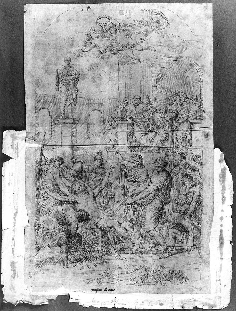 martirio di San Lorenzo (disegno) di Ansaldi Innocenzo (sec. XVIII)