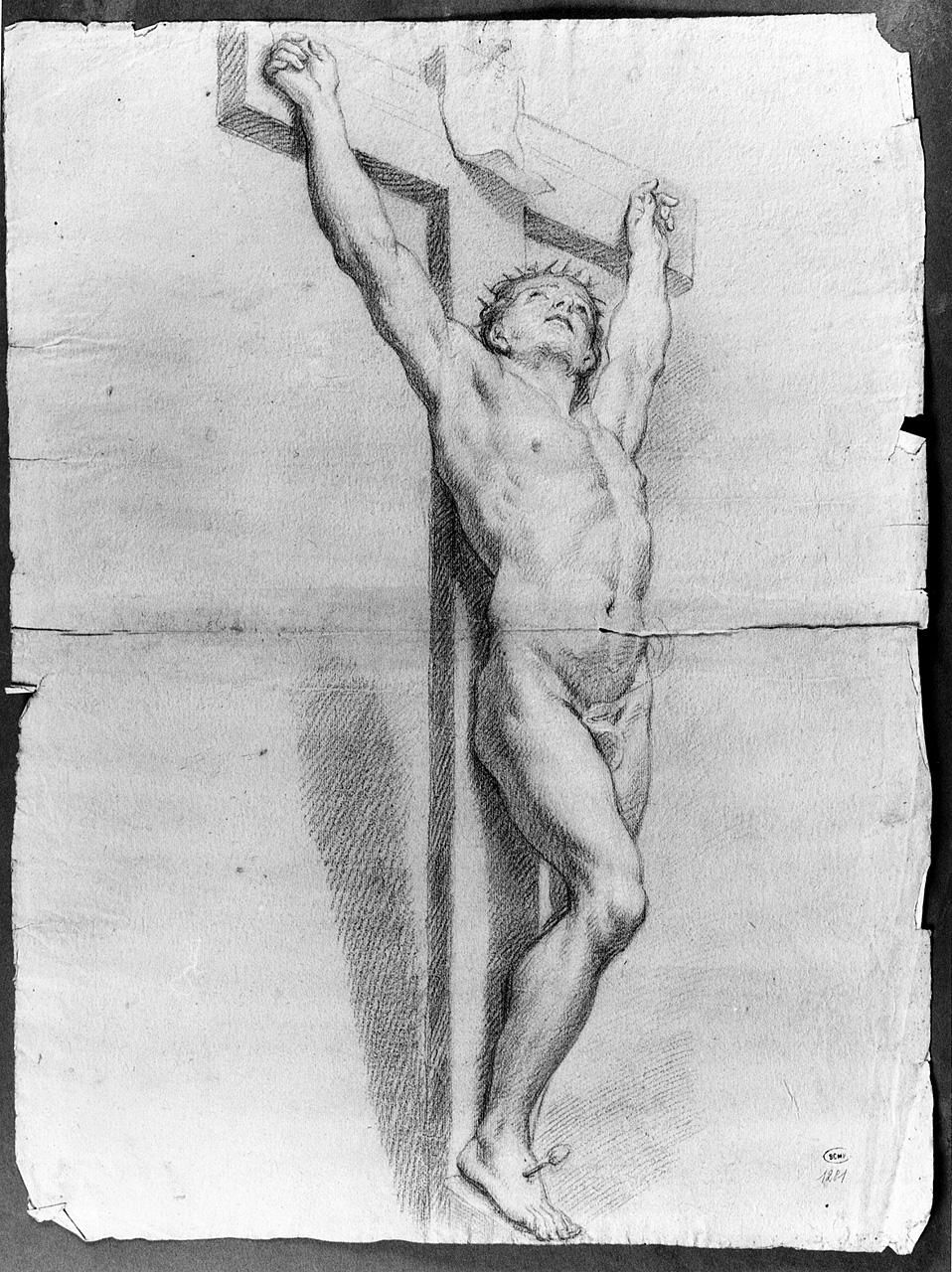Cristo crocifisso (disegno) di Ansaldi Innocenzo (sec. XVIII)