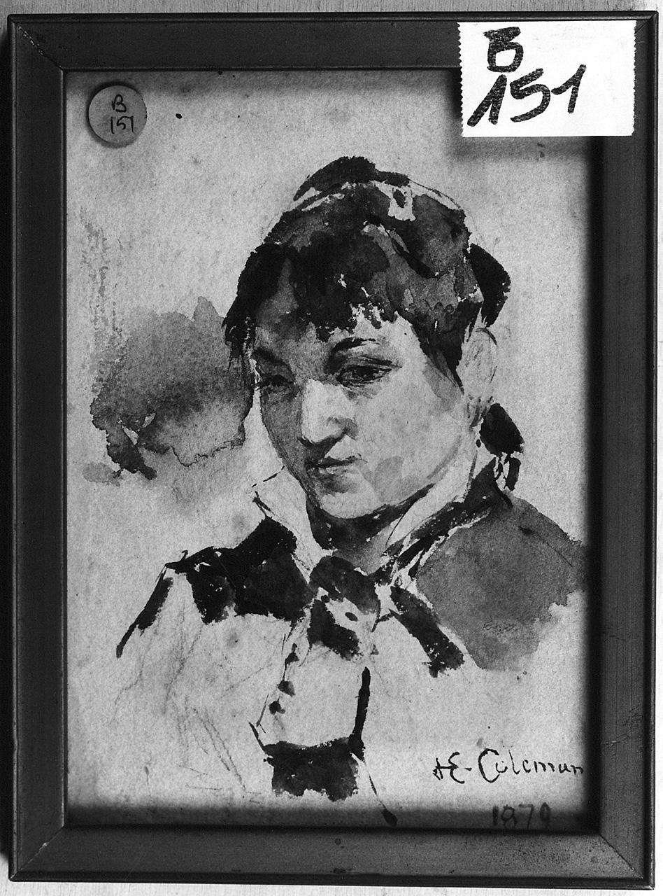 ritratto di donna (disegno) di Coleman Enrico (sec. XIX)