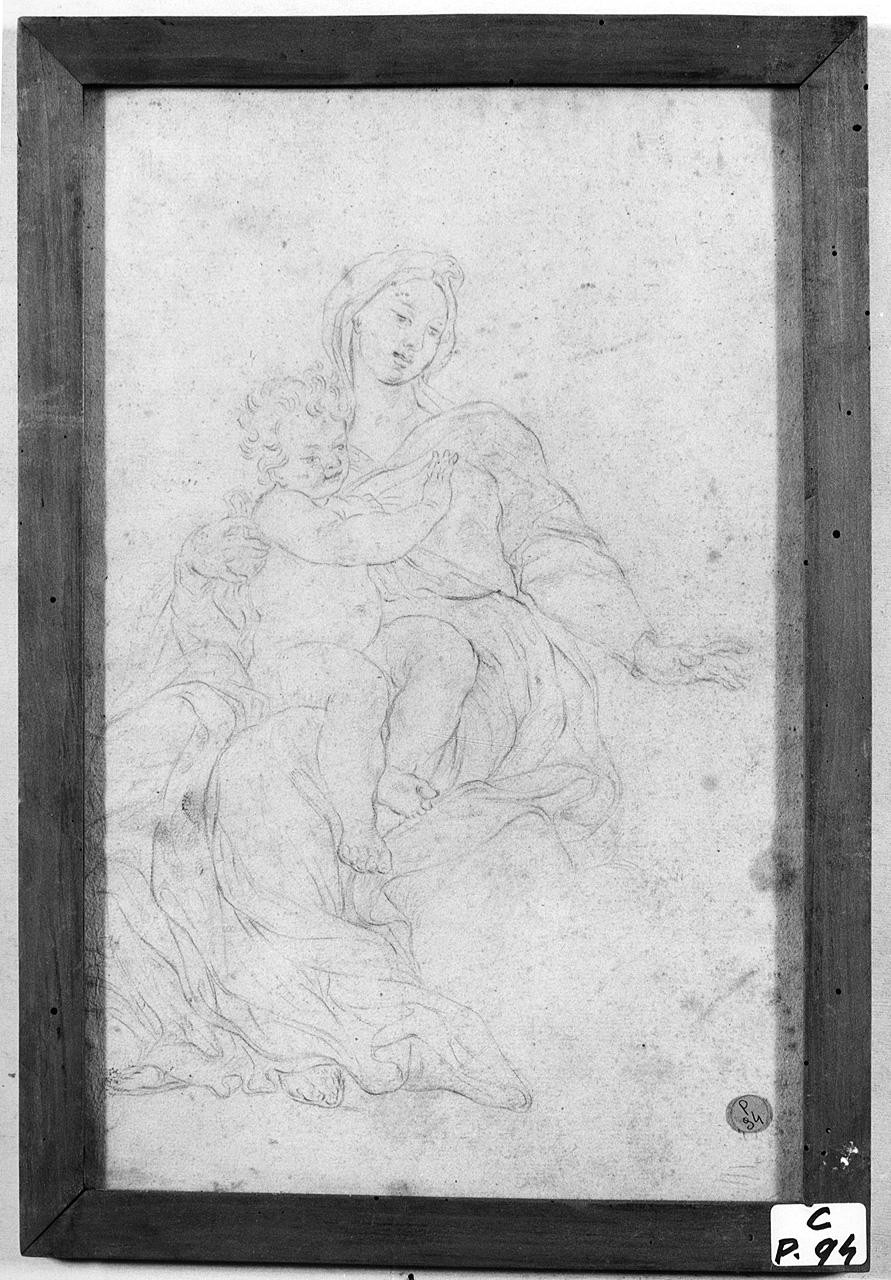 Madonna con Bambino (disegno) - ambito romano (seconda metà sec. XVII)