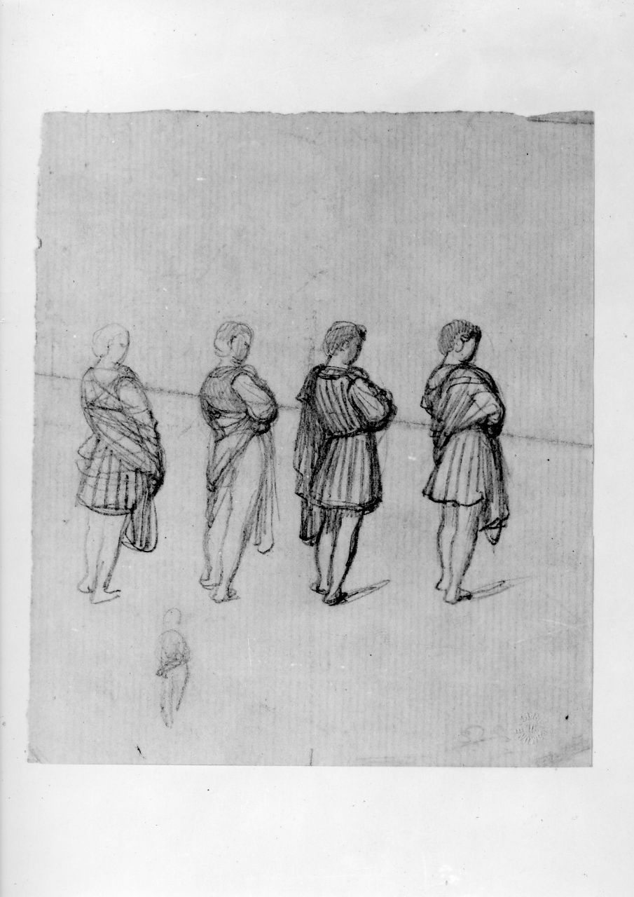 studio di figura (disegno preparatorio) di Franchi Alessandro (sec. XIX)