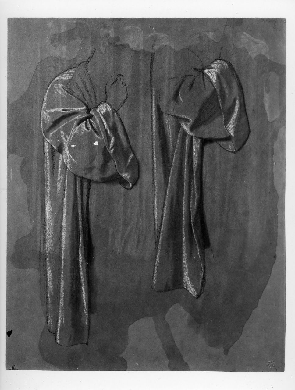 studio di panneggio (disegno preparatorio) di Franchi Alessandro (sec. XIX)