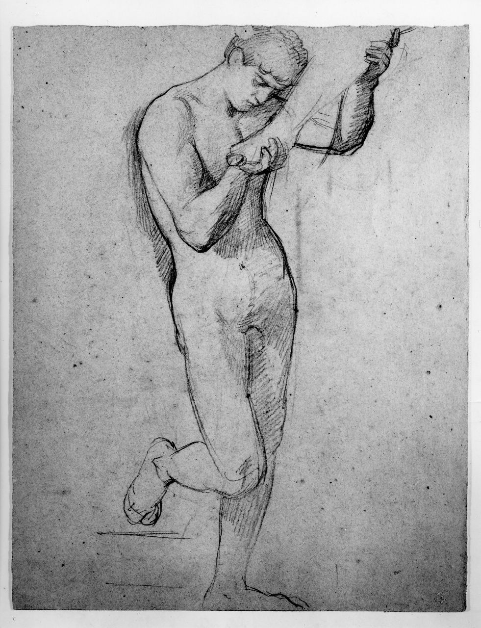 studio di nudo; studio di composizione (disegno preparatorio) di Franchi Alessandro (sec. XIX)