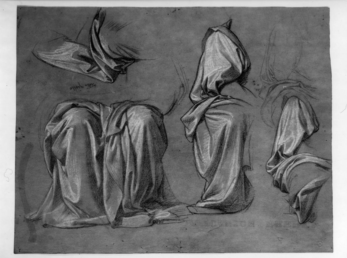 studio di panneggio (disegno preparatorio) di Franchi Alessandro (sec. XIX)