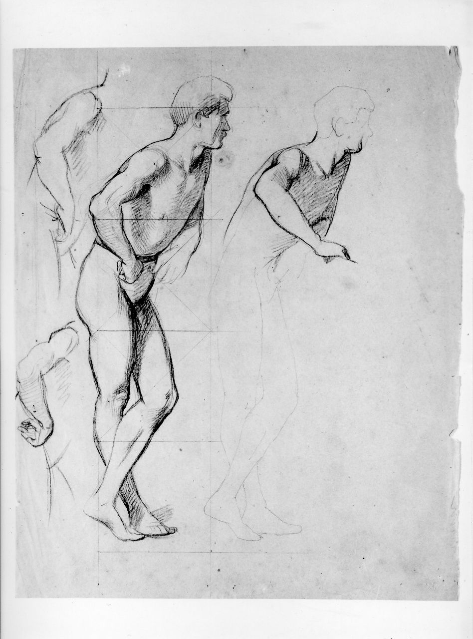 studio di nudo (disegno preparatorio) di Franchi Alessandro (sec. XIX)