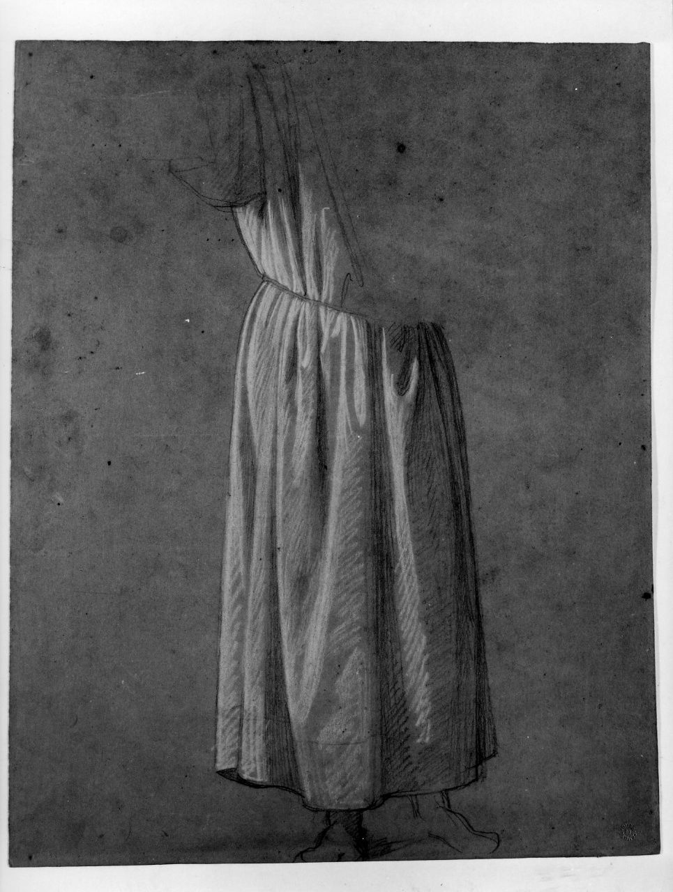 studio di panneggio (disegno preparatorio) di Franchi Alessandro (sec. XIX)