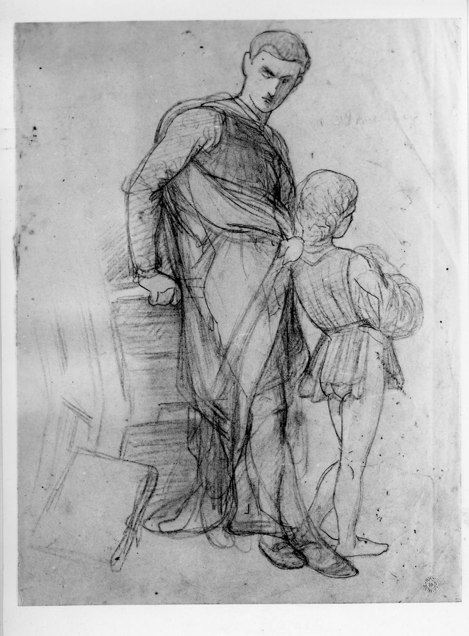 studio di composizione (disegno preparatorio) di Franchi Alessandro (sec. XIX)