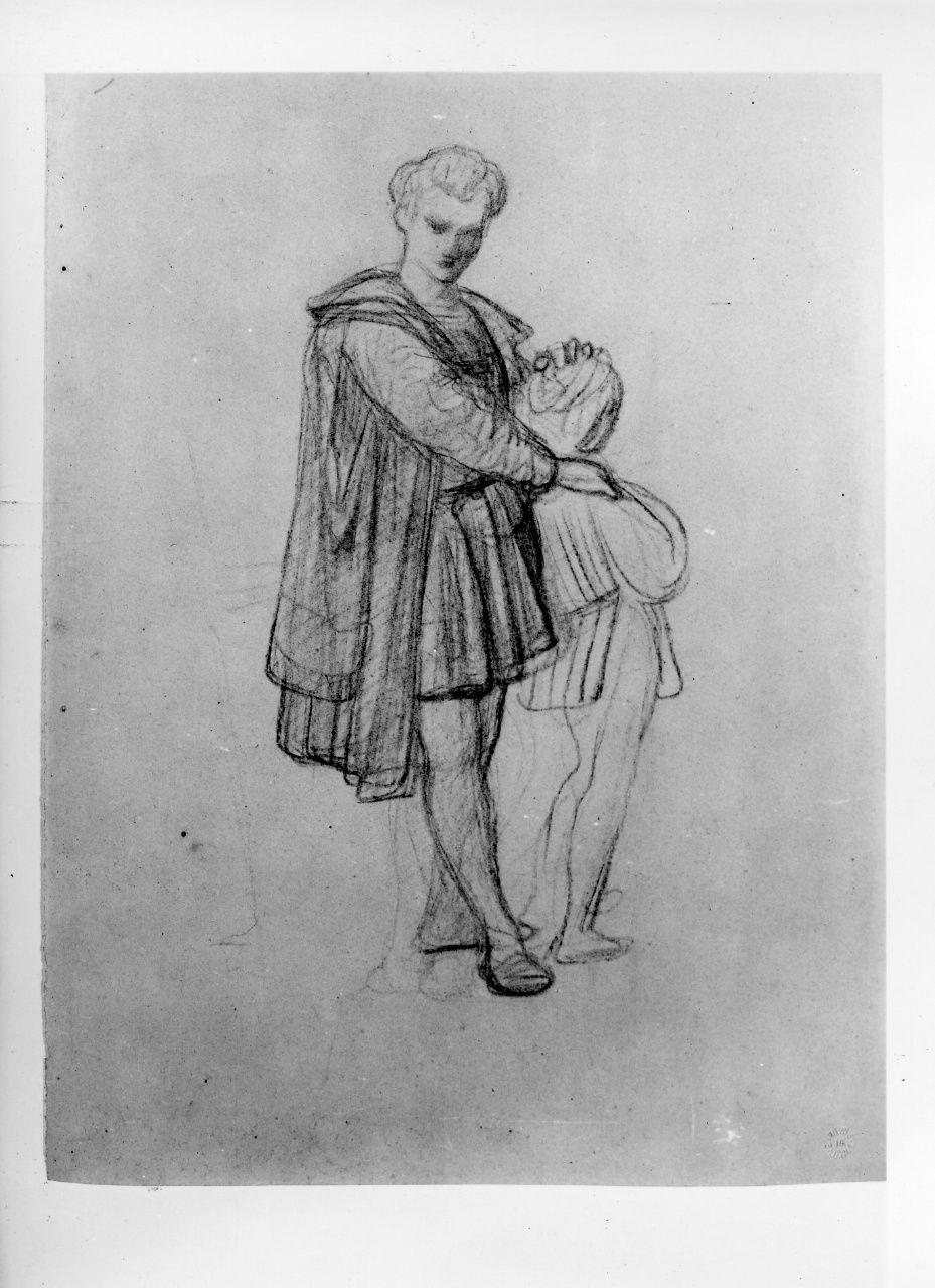 studio di composizione; studio di paesaggio (disegno preparatorio) di Franchi Alessandro (sec. XIX)