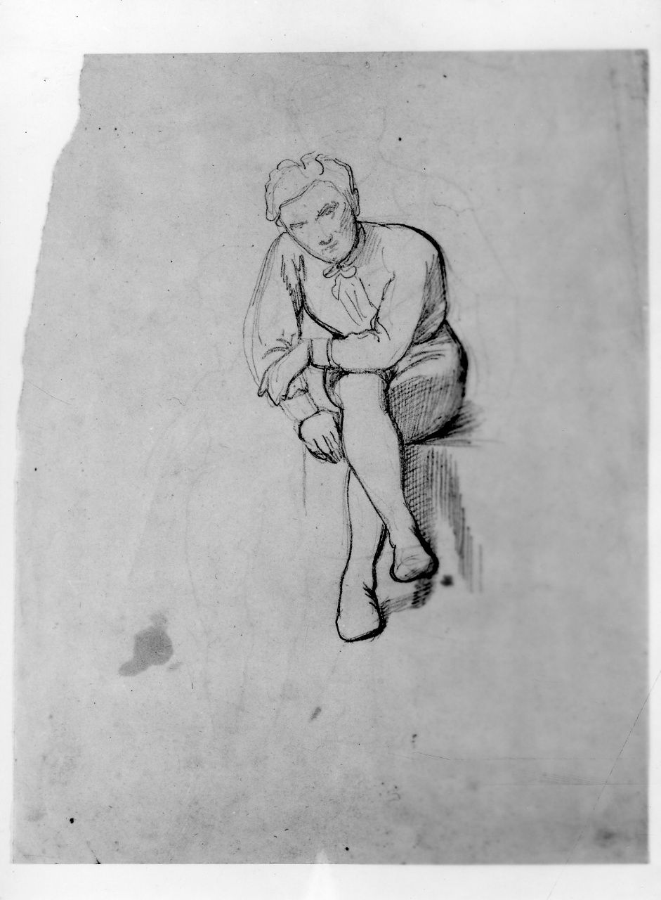 studio di figura; studio di composizione (disegno preparatorio) di Franchi Alessandro (sec. XIX)