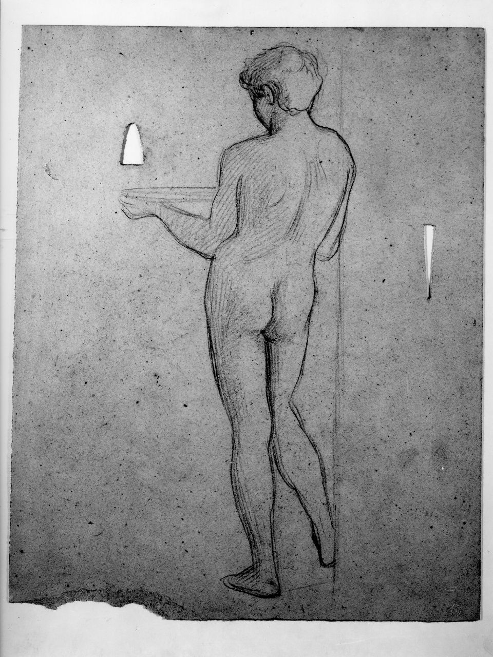 studio di nudo; studio di testa (disegno preparatorio) di Franchi Alessandro (sec. XIX)