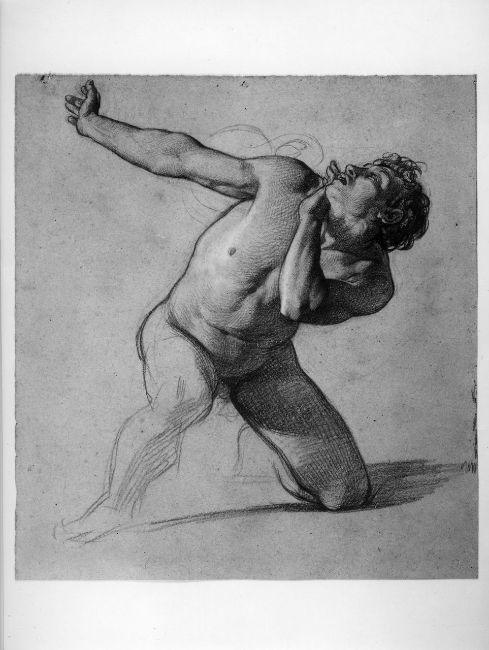 studio di nudo (disegno preparatorio) di Franchi Alessandro (sec. XIX)