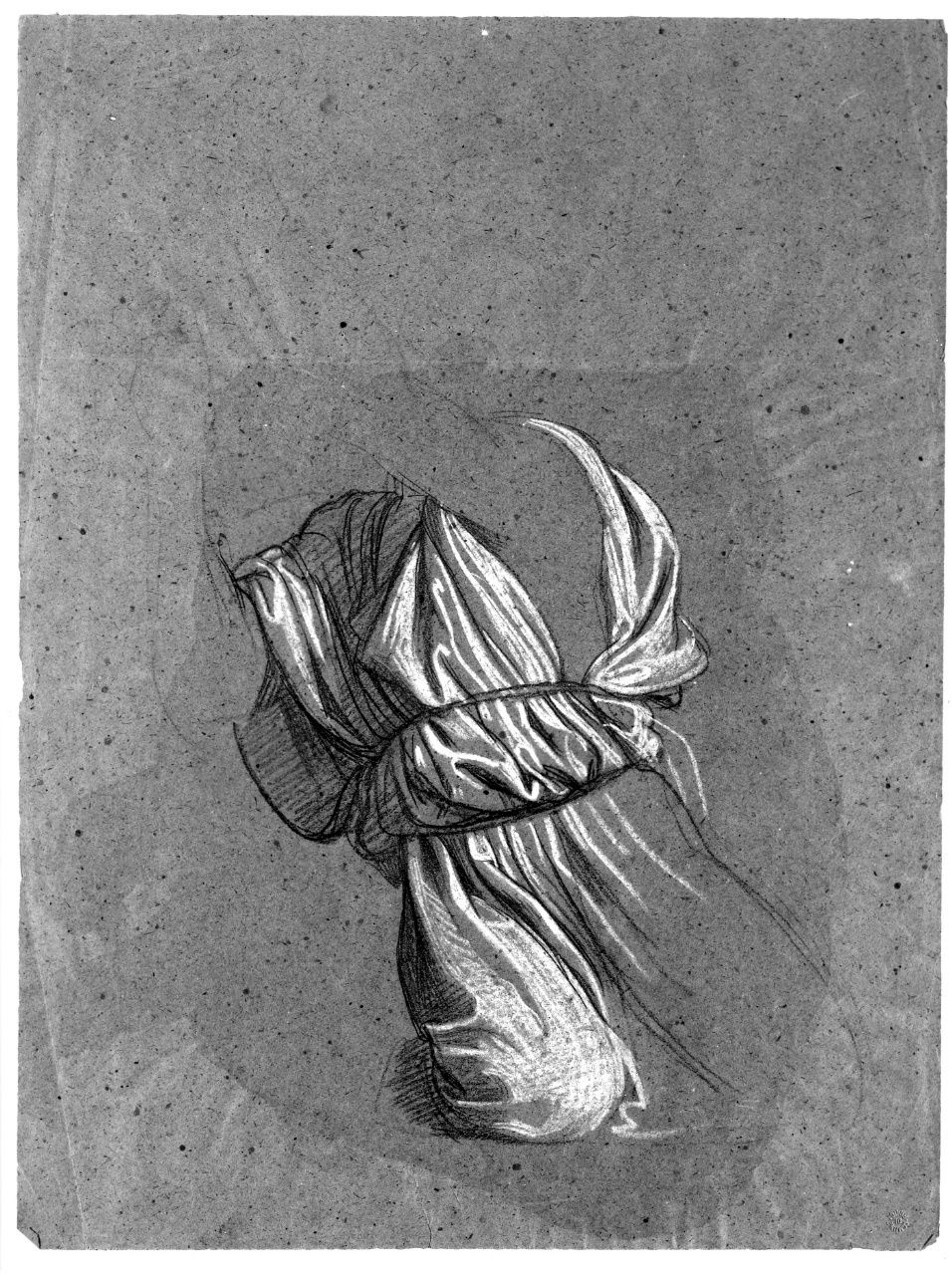 studio di figura panneggiata (disegno preparatorio) di Franchi Alessandro (sec. XIX)