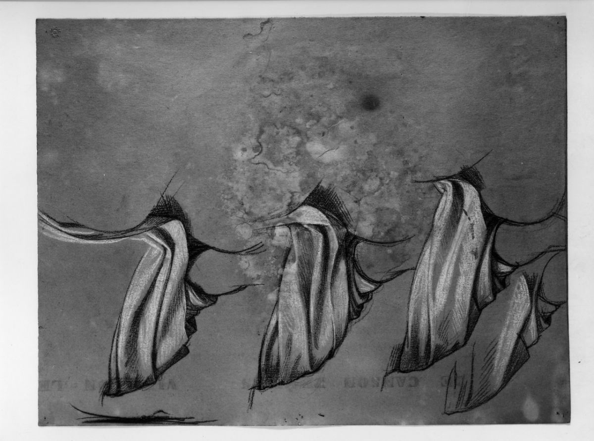 studio di panneggio (disegno preparatorio) di Franchi Alessandro (sec. XIX)