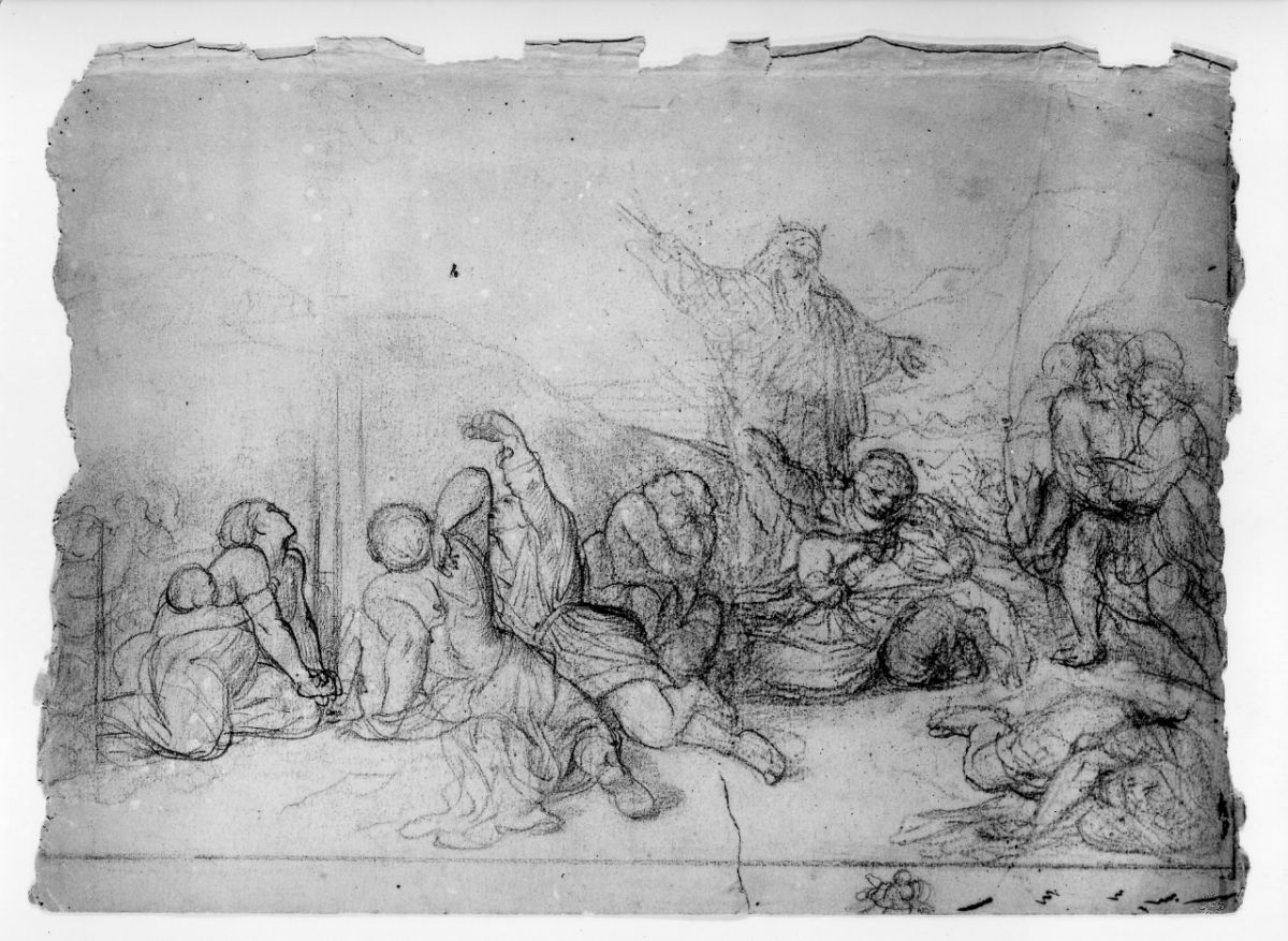 studio di composizione; studio di figura (disegno preparatorio) di Franchi Alessandro (sec. XIX)