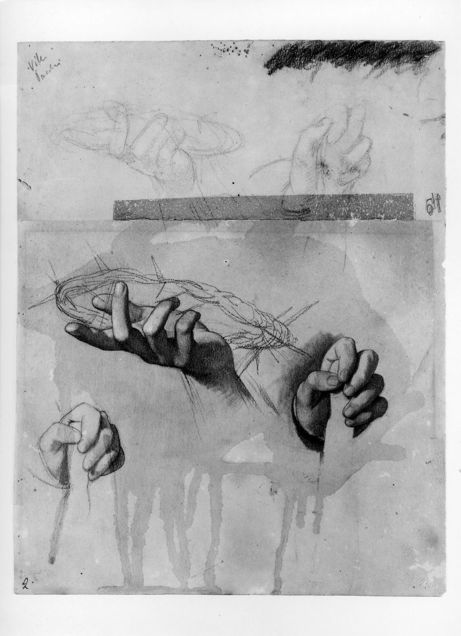 studio di mano (disegno preparatorio) di Franchi Alessandro (sec. XIX)