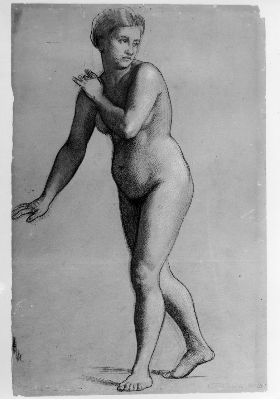 studio di nudo (disegno preparatorio) di Franchi Alessandro (sec. XIX)