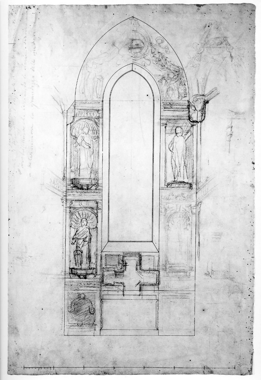 studio di nudo infantile (disegno preparatorio) di Franchi Alessandro (sec. XIX)
