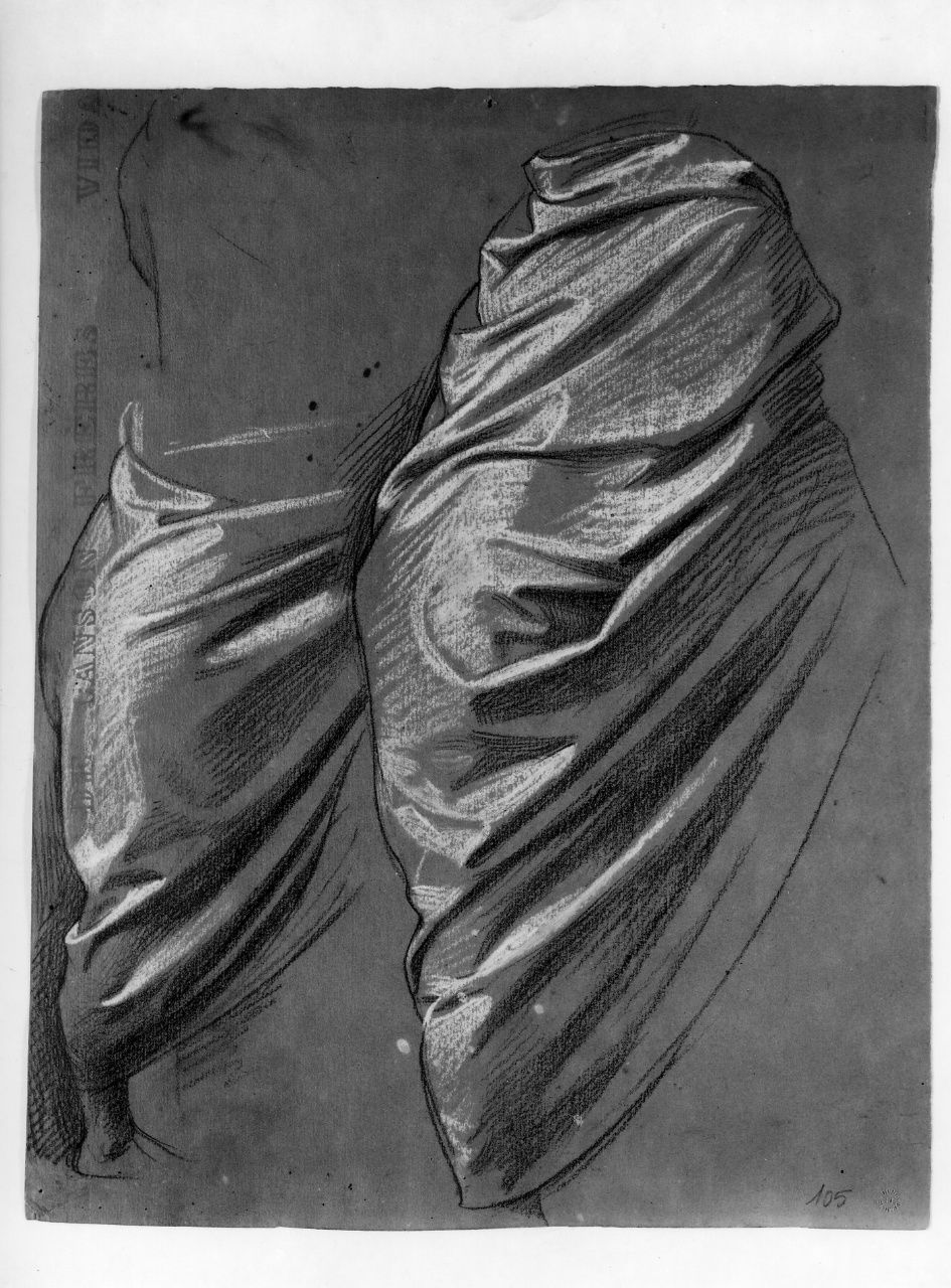 studio di panneggio (disegno preparatorio) di Franchi Alessandro (sec. XIX)