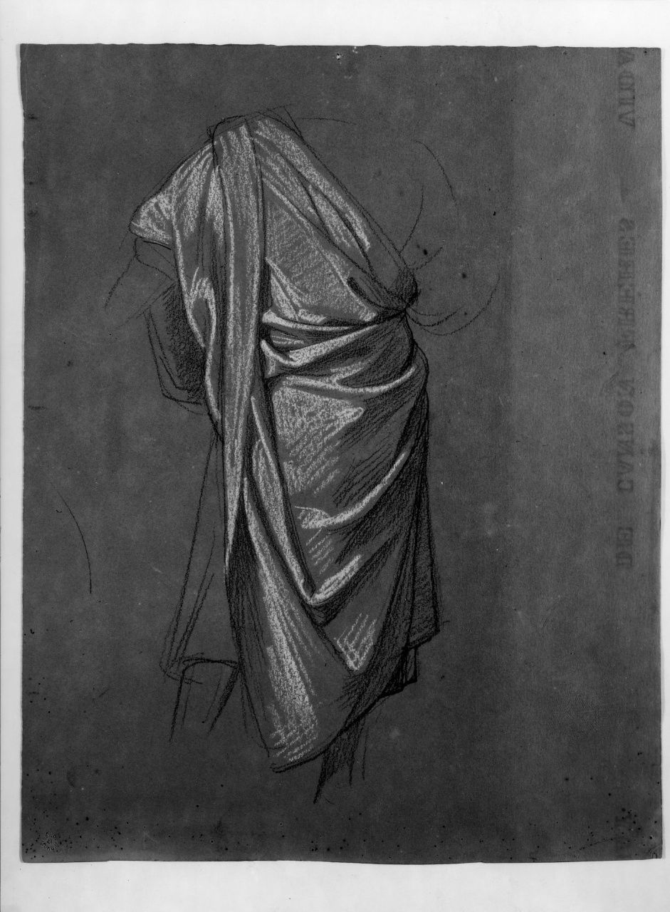 studio di panneggio (disegno preparatorio) di Franchi Alessandro (sec. XIX)
