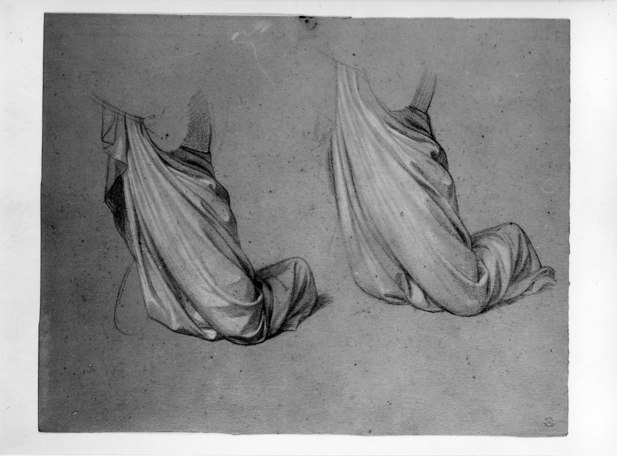 studio di panneggio (disegno preparatorio) di Franchi Alessandro (seconda metà sec. XIX)