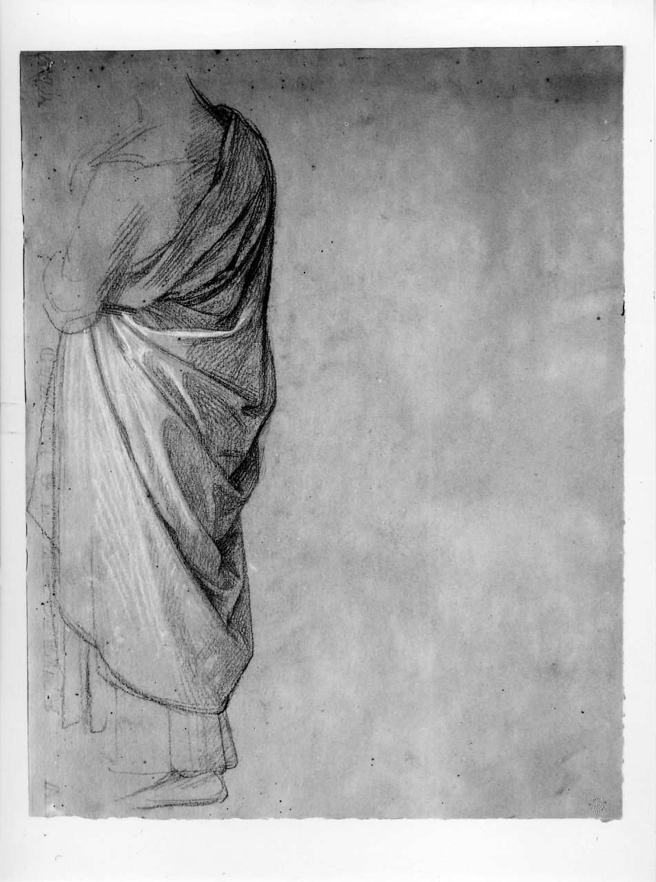 studio di figura panneggiata (disegno preparatorio) di Franchi Alessandro (sec. XIX)