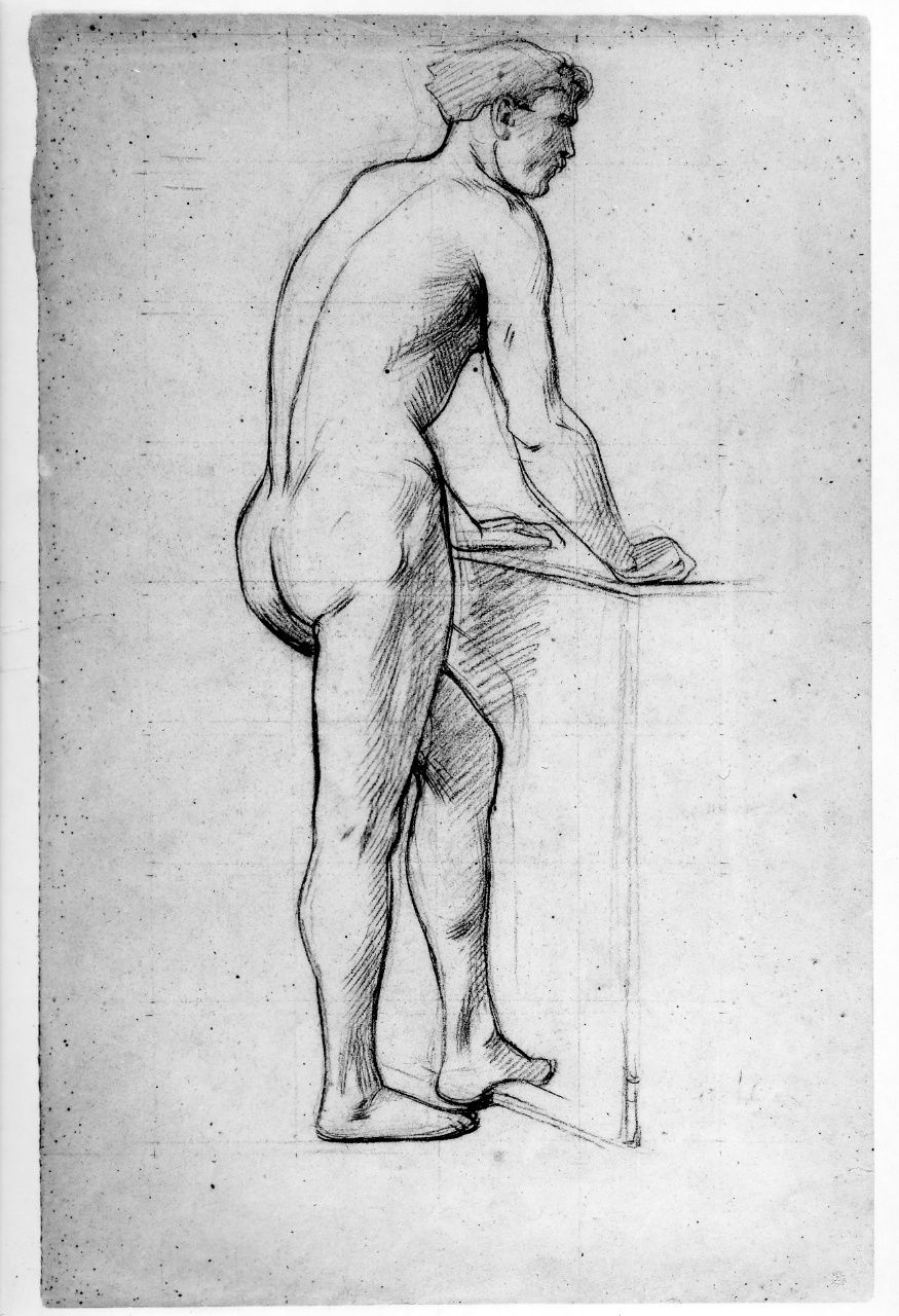 studio di nudo (disegno preparatorio) di Franchi Alessandro (sec. XIX)