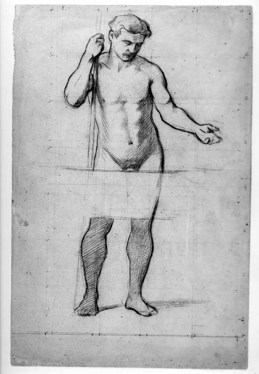 studio di nudo (disegno preparatorio) di Franchi Alessandro (sec. XIX)