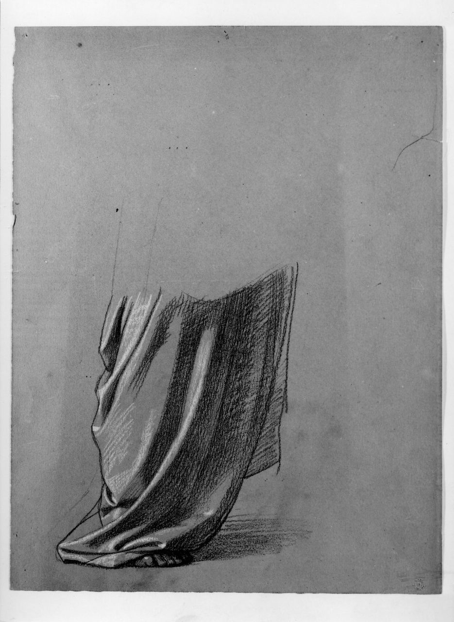 studio di panneggio (disegno preparatorio) di Franchi Alessandro (sec. XIX)